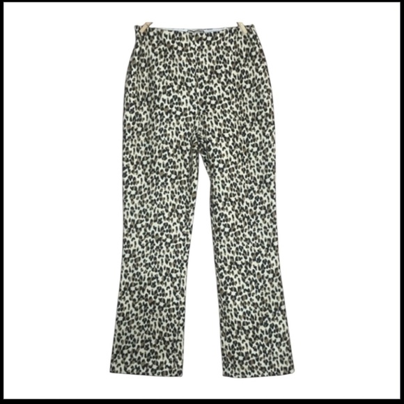 Tuckernuck Ashford Leopard Pants Size S NWT Stretch Cropped Slim Fit Chic - Picture 3 of 9